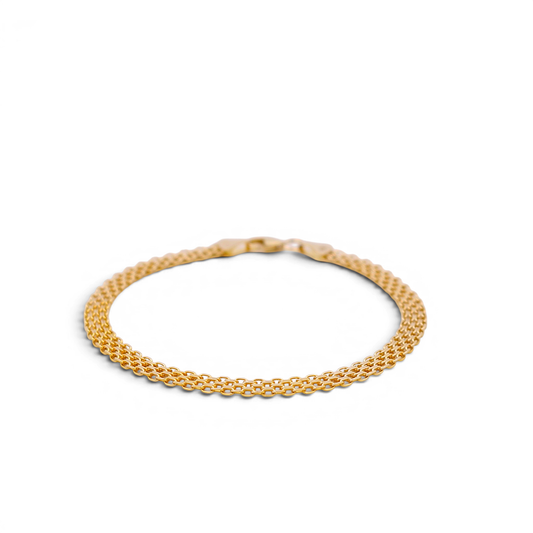 14K Yellow Gold Bismark Women's Bracelet / Size: 7.5" / Weight: 3.9 GR / COWB4BK