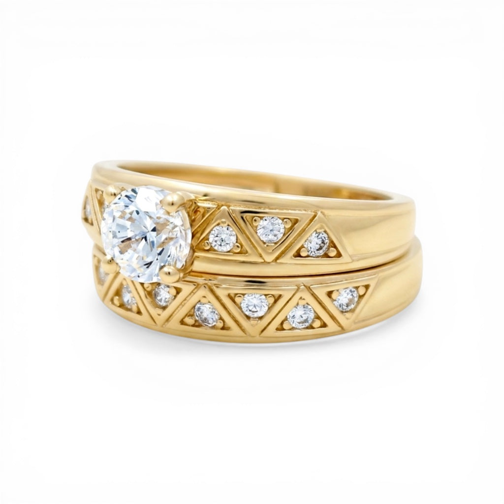10K Yellow Gold Women’s Bridal Set / Stone: Cz / Size: 8 / Weight: 6.7 GR / CLBWR0BS-2