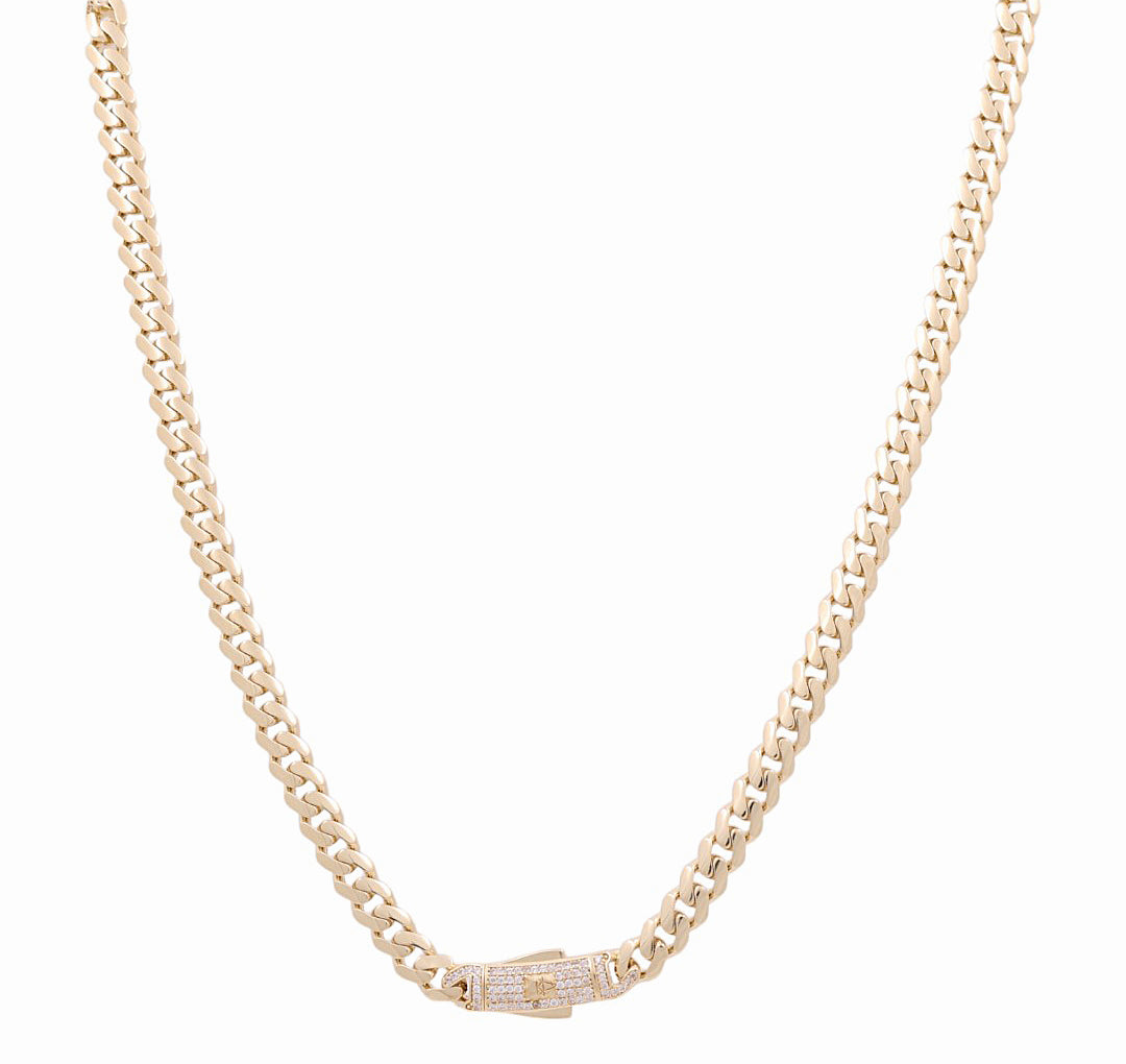 10K Yellow Gold Monaco Chain / Size: 7mm 24" / Weight: 25.3GR / COCH0MON7-24