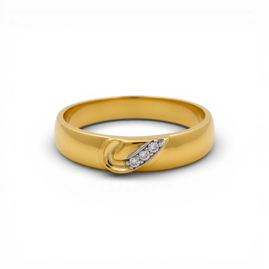 14K Yellow Gold Men’s Wedding Band / Stone: Cz / Size: 10.5 / Weight: 2.4 GR / DEEMWB4BSHR