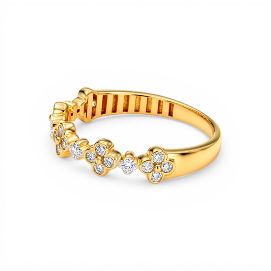 10K Yellow Gold Fashion Women's Ring with Cz / Size: 7.5 / Weight: 1.4 GR / DQWR0FS-30