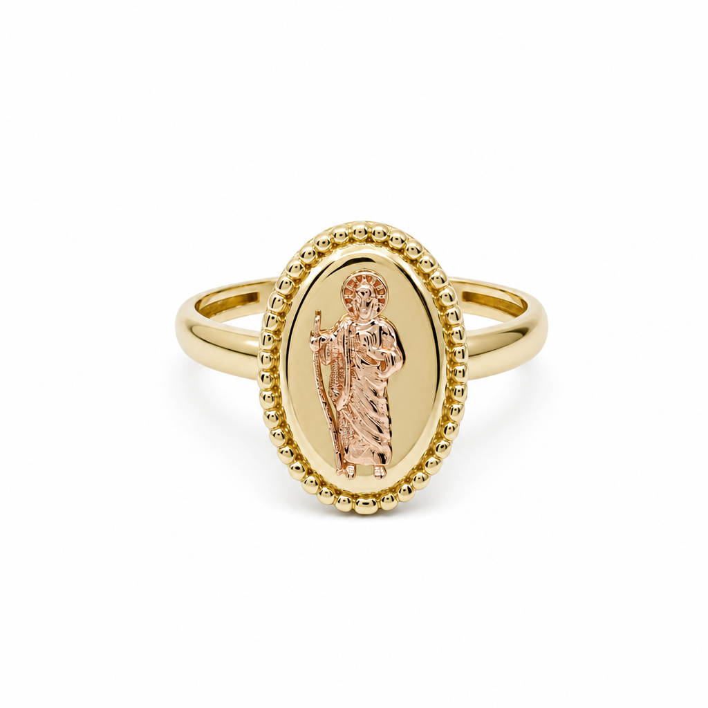 10K Yellow Gold Women's Ring San Judas Tadeo / Size: 9 / Weight: 2.3 GR / DQWR0SJ