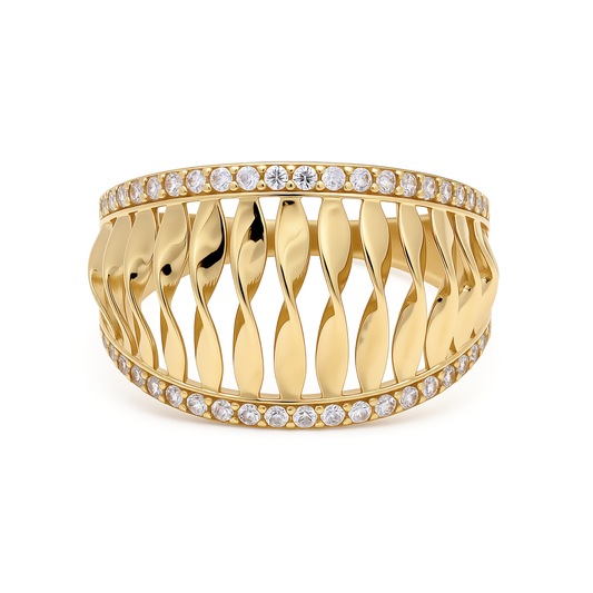 10K Yellow Gold Fashion Women's Ring with CZ / Size: 7.5 / Weight: 2.3 GR / Y23-117
