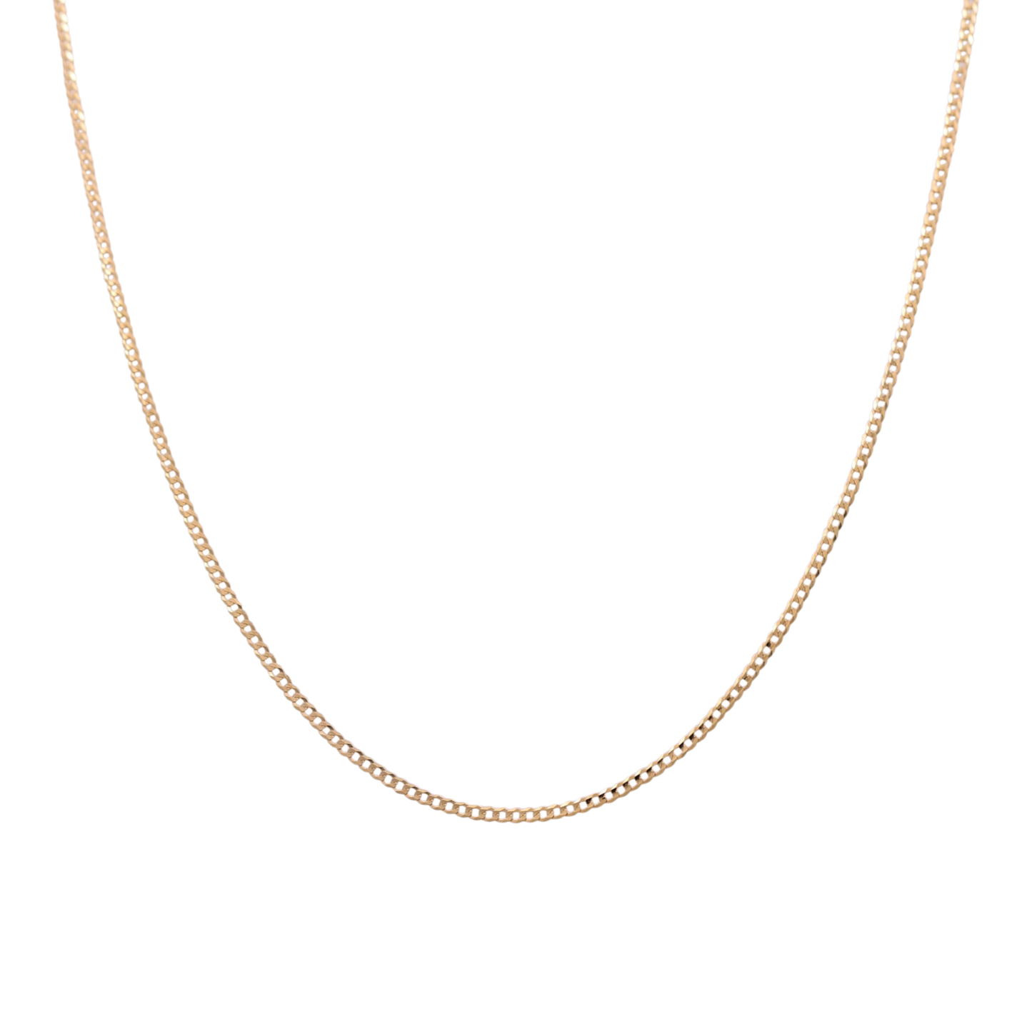 14K FC Yellow Gold Solid Curb Chain / Size: 18" 2mm / Weight: 2.9gr / 0478P-18