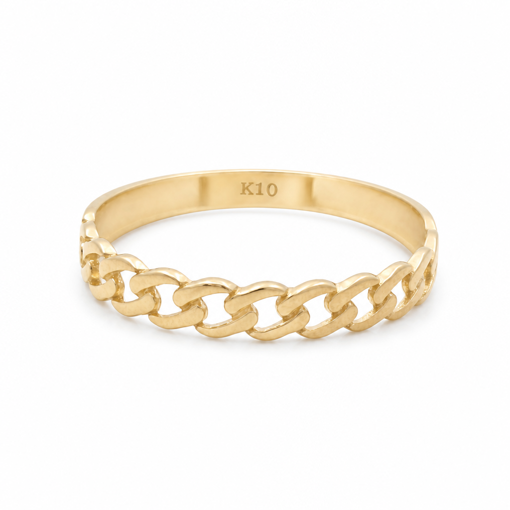 10K Yellow Gold Fashion Women's Ring / Size: 8 / Weight: 0.8 GR / DQWR0FS-97