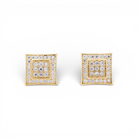 10K Yellow Gold RD Fashion Stud Earrings with Cz / Weight: 2.2 GR / DQES0FS-6