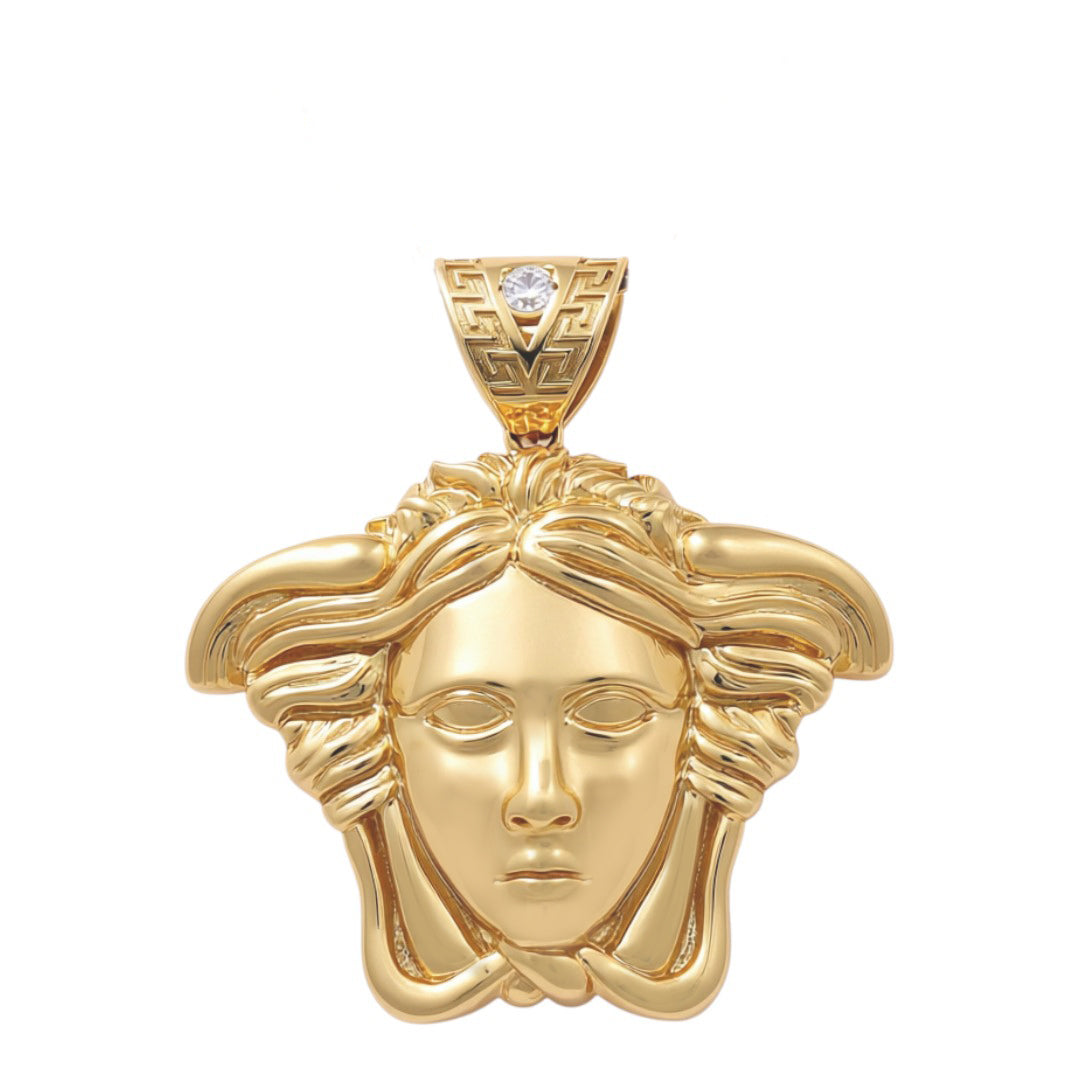 14K Yellow Gold Medusa Pendant / Stone: Cz / Weight: 8.4 GR / DOPD4VS-7