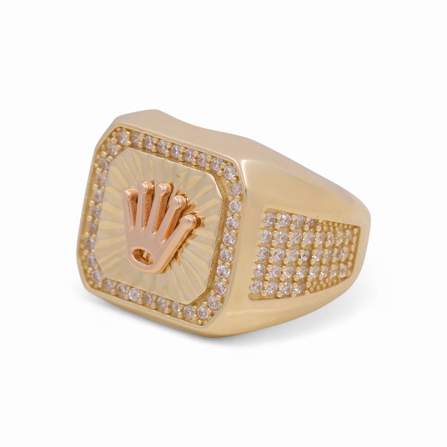 14K Yellow and Rose Fashion RX Men's Ring with CZ / Size 9.5 / Weight 8.3 GR / DOMRTT4RX