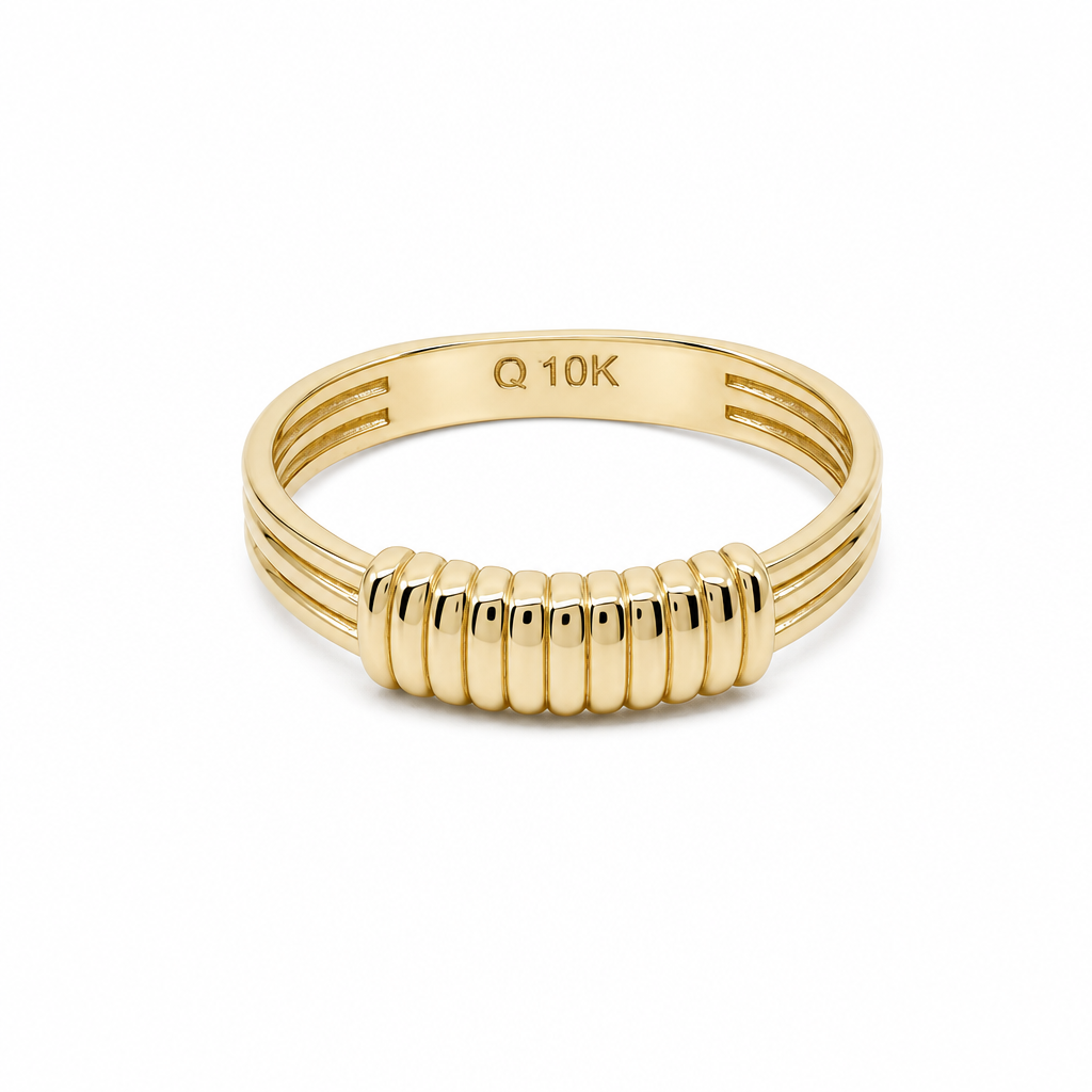 10K Yellow Gold Fashion Women's Ring / Size:7 / Weight: 2.3 GR / DQWR0FS-121