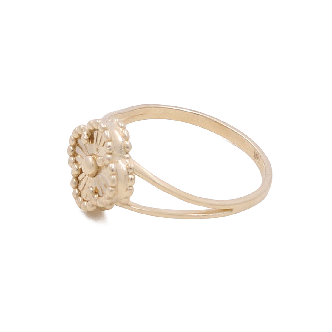 14K Yellow Gold Women’s Fashion Gold Clover Ring / Weight: 2.1 GR / COWR4CLV