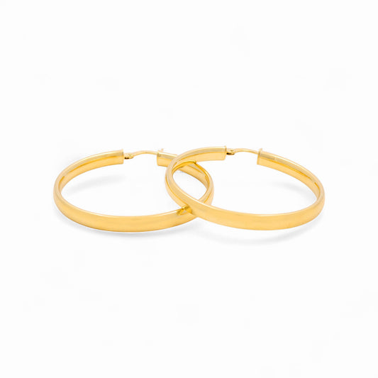 14K Yellow Gold Women's Hoops Earrings / Size: 4mmx35mm / Weight: 3.8 GR / 240-00805