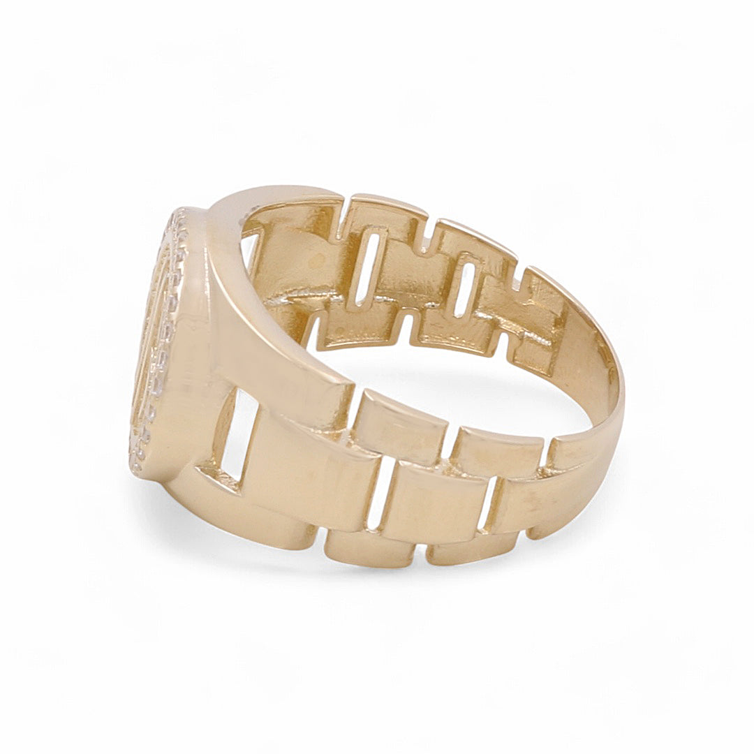 14K Yellow Gold Men’s Money Sign Ring / CZ / Size 9.5 / Weight: 5.4 GR / COMR4-$