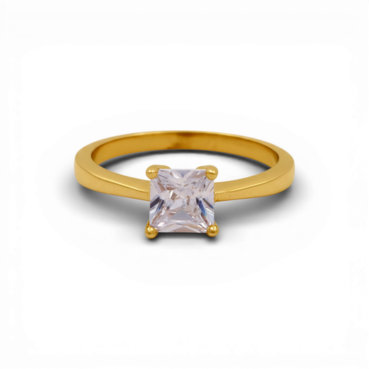 14K Yellow Gold Women's Engagement Ring / Stone: Cz / Size: 6.5 / Weight: 2.2 GR / DEEWR4ER-1