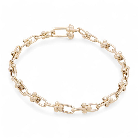 10K Yellow Gold Women's Fashion TT Bracelet / Size: 7.5" / Weight: 6.4GR / P10S-129B