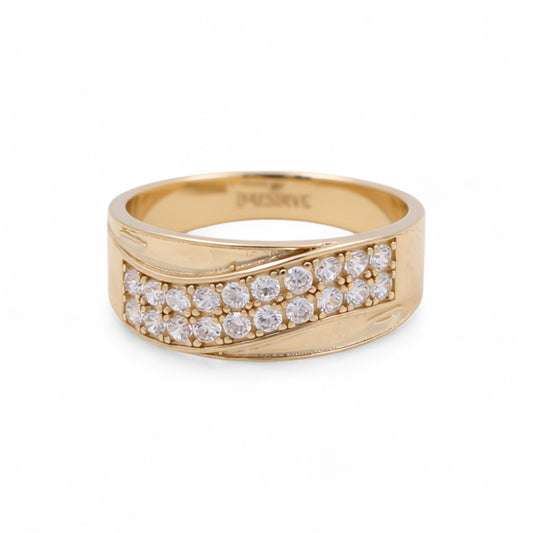 14K Yellow Gold Men’s Wedding Band / Stone: Cz / Size: 10 / Weight: 4 GR / DEEMWB4BS-14