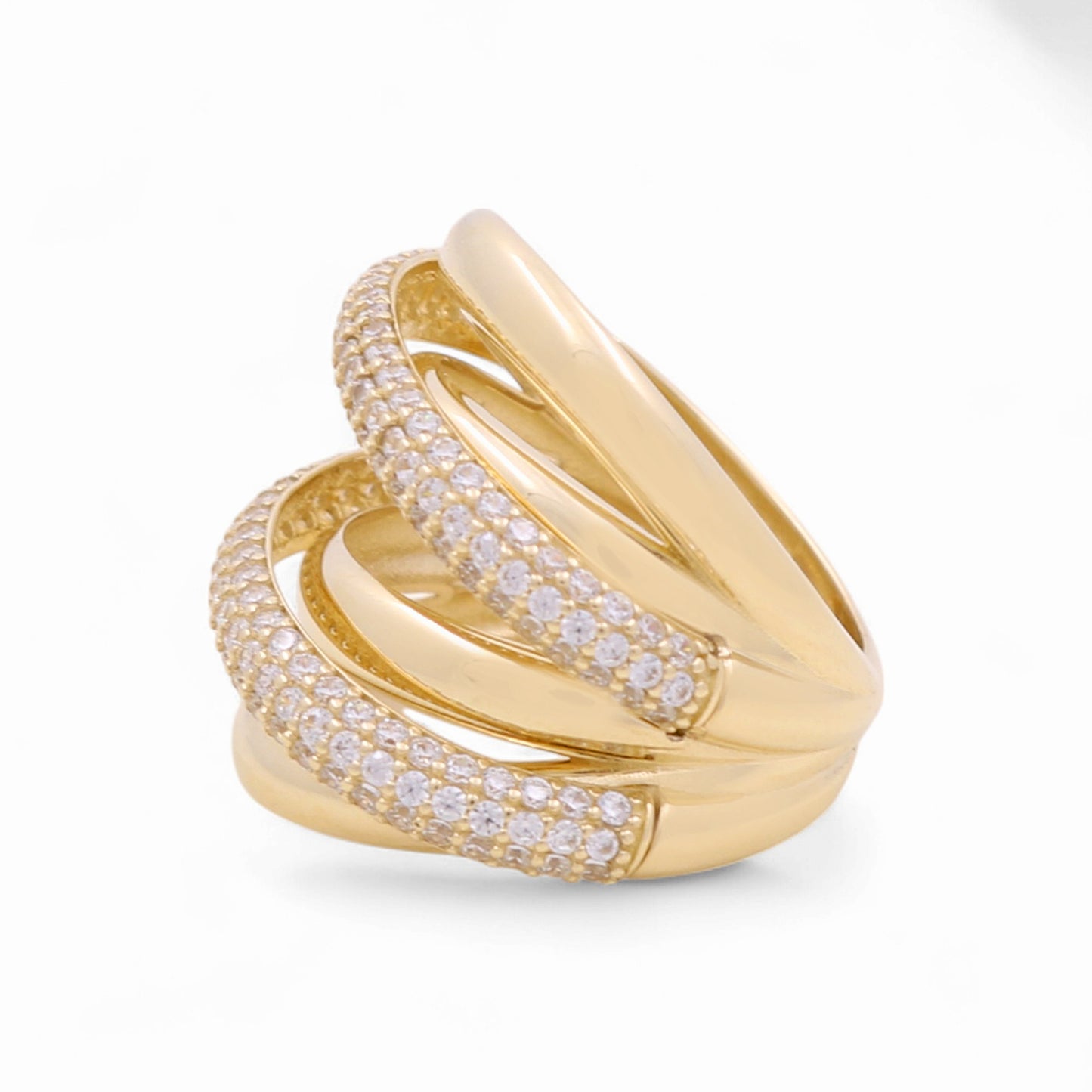 14K Yellow Gold Fashion Women's Ring with Cz / Size: 8.5 / Weight: 6.2 GR / DQWR4FS-22