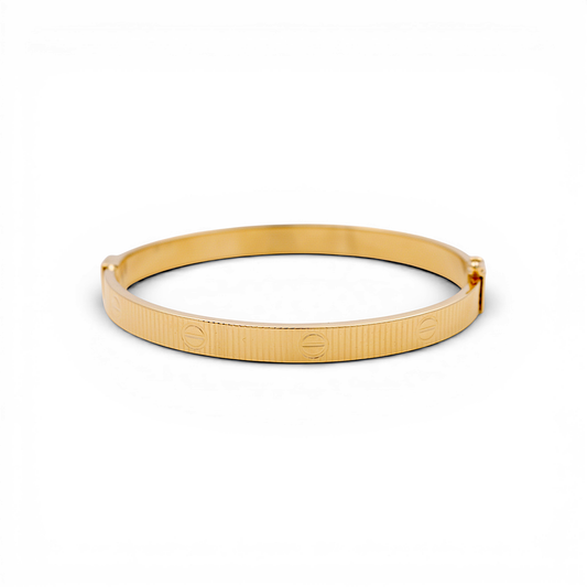 14K Yellow Gold Semisolid Fashion CT Bangle Bracelet  / Weight: 7.6 GR / CQBB4FSCT