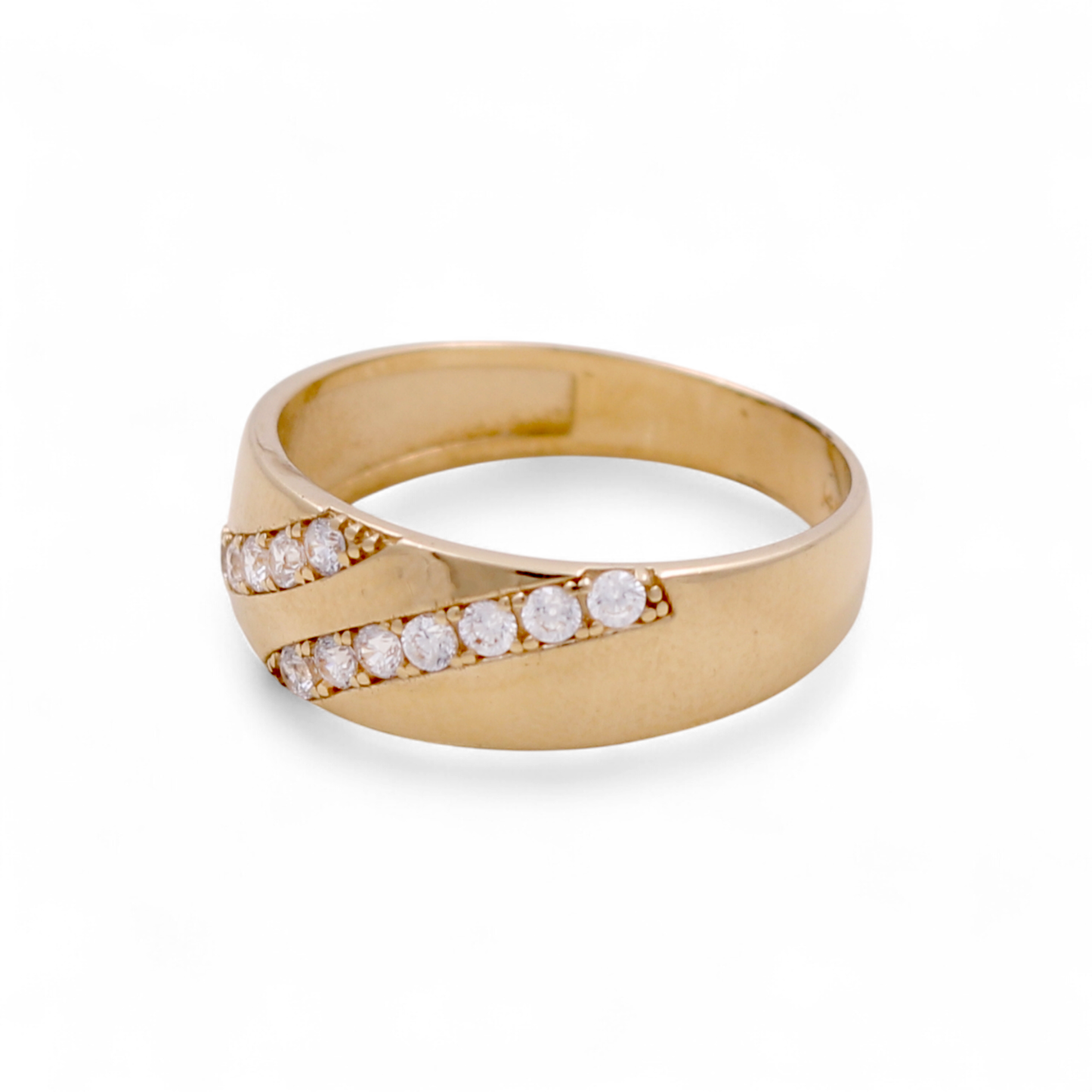14K Yellow Gold Men’s Wedding Band / Stone: Cz / Size: 10.5 / Weight: 4.2 GR / DEEMWB4BS-6