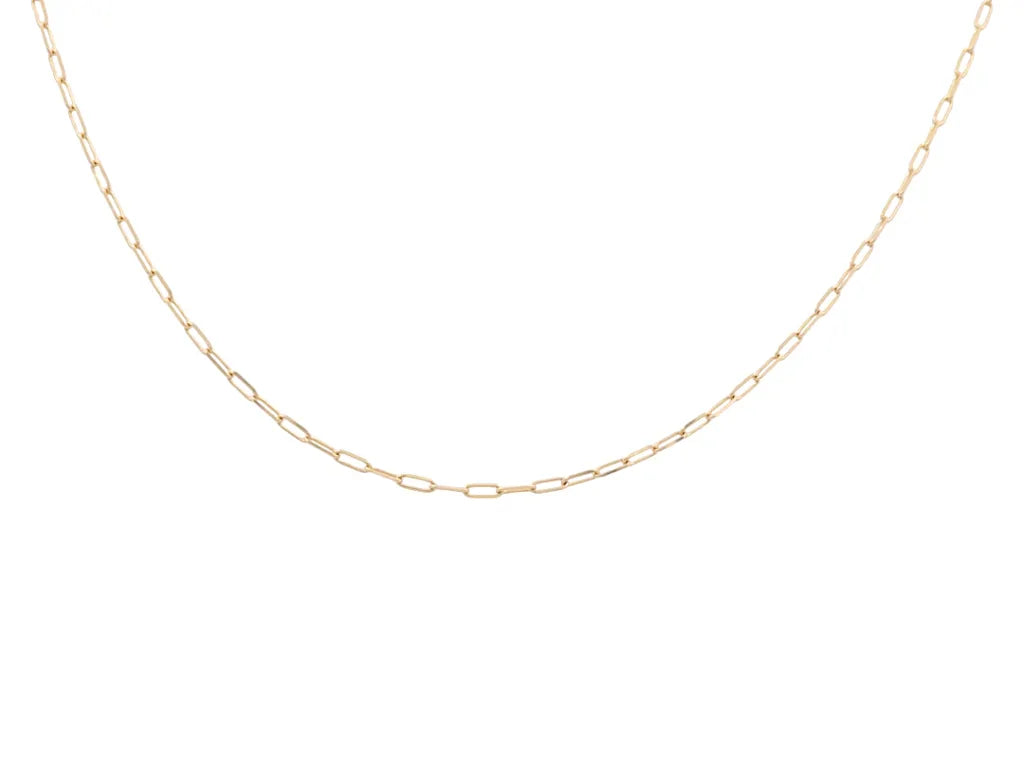 14K Yellow Gold Mini Paper Clip Chain / Size: 1mm 18" / Weight: 1.1 GR / DCCH4PC1-18