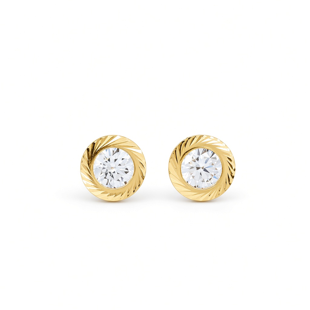 14K Yellow Gold Fashion Stud Earrings / 6-452401PS6