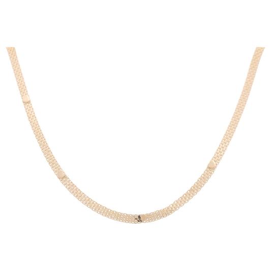 14K Yellow Gold Bismark Women's Necklace with Hearts  / Size: 18" / Weight: 10.7 GR / CONK4BKHR