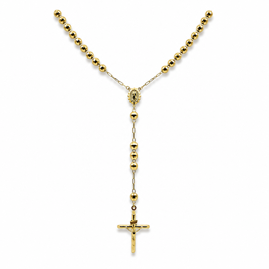 14K Yellow Gold Rosary with Diamond Cut / Size: 24" / Weight: 20.3 GR / DEENK4RS