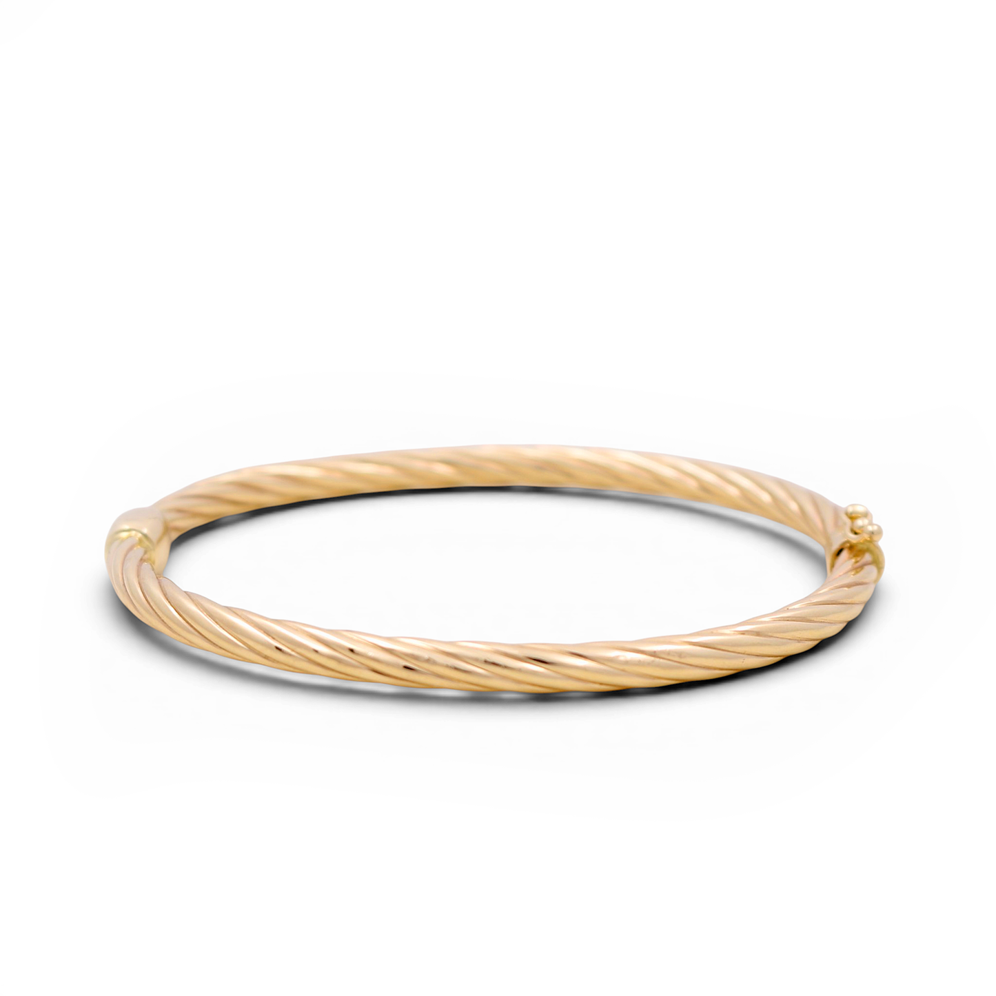 14K Yellow Gold SemiSolid Twist Bangle Bracelet / Weight: 9.5 GR / COBB4TR