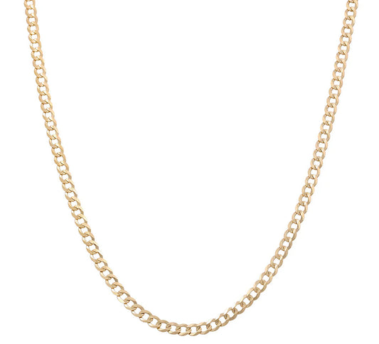 10K Yellow Gold Curb Chain / Size: 3.5mm 24" / FCA4CB3.5-24