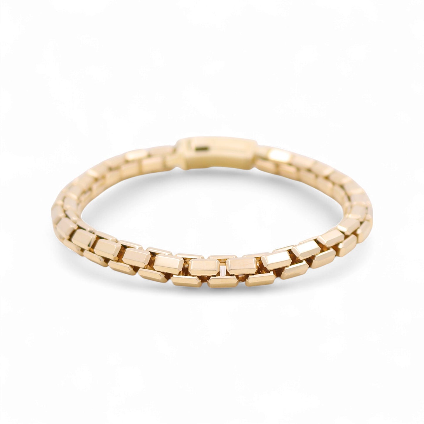 14K Yellow Gold Box Men's Bracelet / Size: 6mm 8" / Weight: 17.8 GR / 711-00073