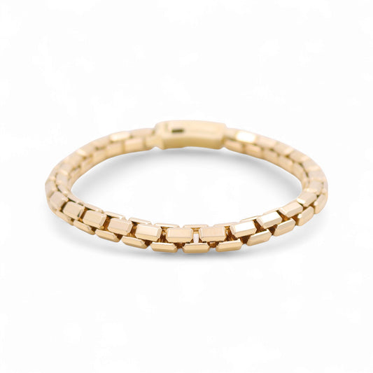 14K Yellow Gold Box Men's Bracelet / Size: 6mm 8" / Weight: 17.8 GR / 711-00073