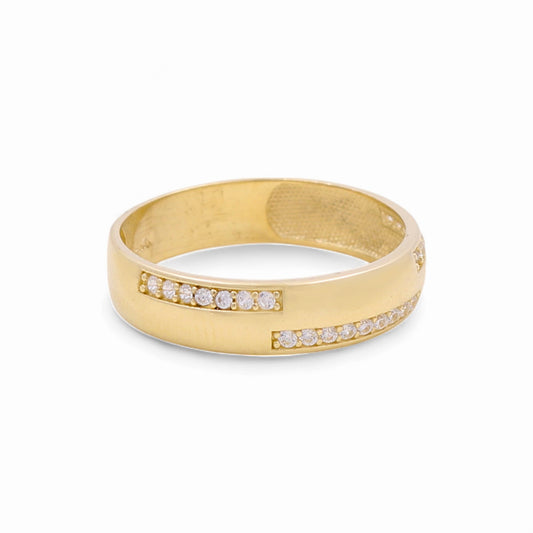 14K Yellow Gold Men’s Wedding Band / Stone: Cz / Size: 10 / Weight: 2.5 GR / CEEMWB4BS-13