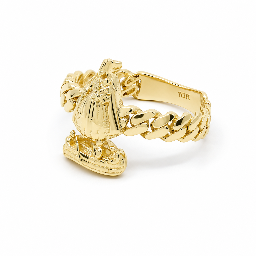 10K Yellow Gold Women's Virgen De La Caridad / Size:9 / Weight: 3 GR / DQWR0VC