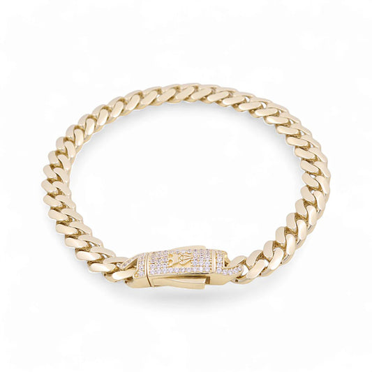 10K Yellow Gold Monaco Men Bracelet / Size: 9mm 7.5" / Weight: 11.2GR / COMB0MON9-7.5