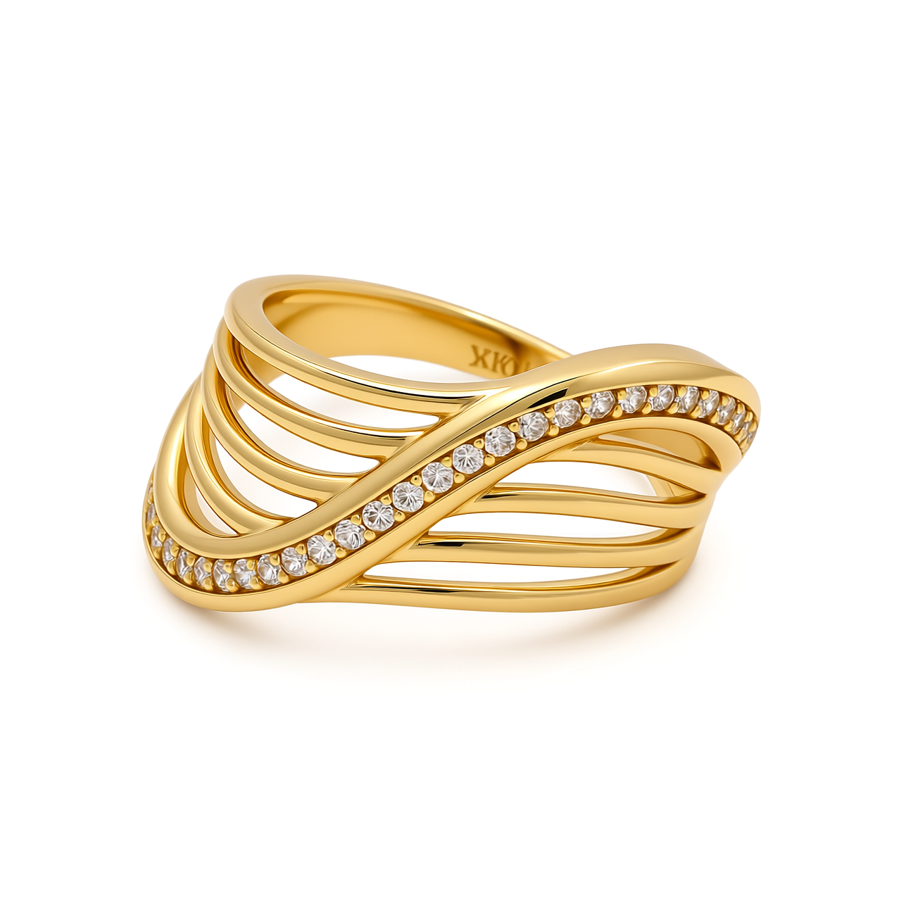 10K Yellow Gold Fashion Women's Ring with CZ / Size: 7.5 / Weight: 2.4 GR / Y23-158
