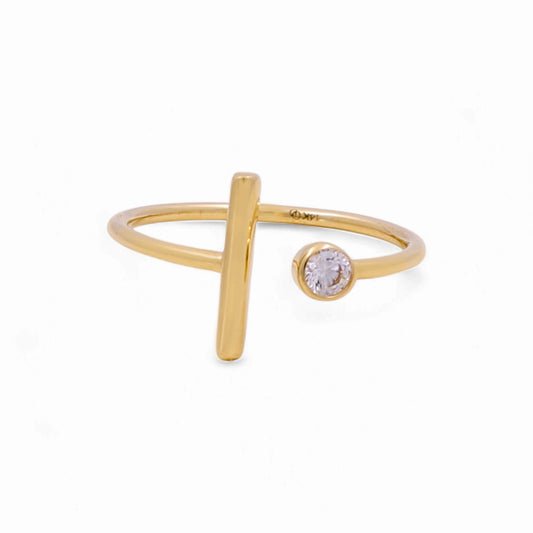 14K Yellow Gold Fashion Woman’s Ring / Stone: CZ / Size: 7 / Weight: 1.5 GR / KEEWR4FS-5
