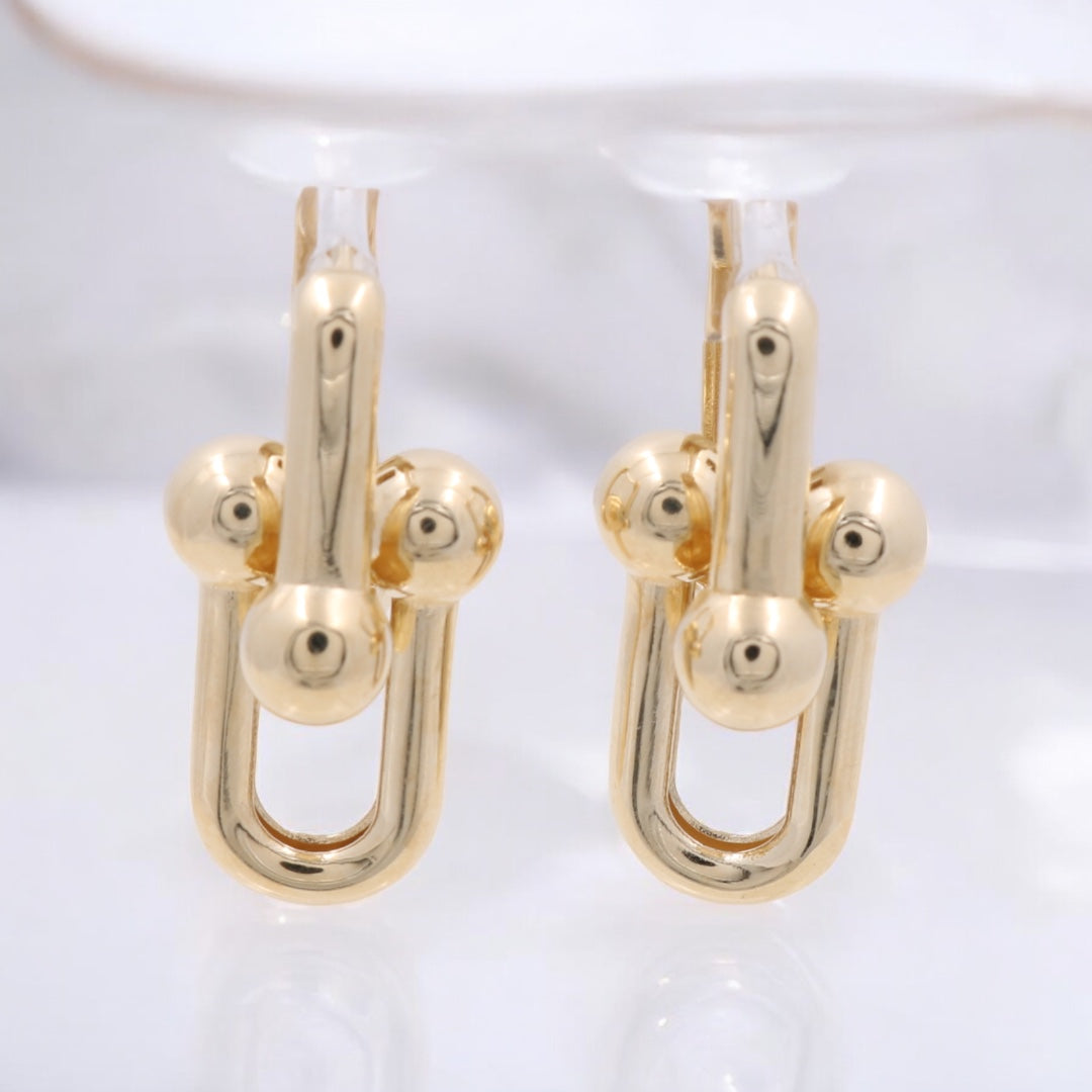14K Yellow Gold Women’s Drop Link Earrings / COED4TF-2