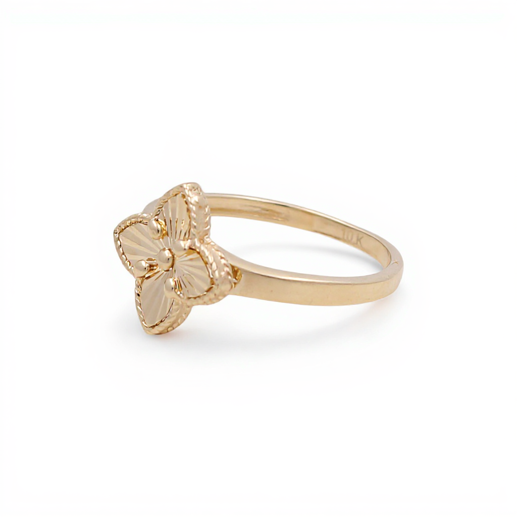 10K Yellow Gold Flower Women's Ring / Size: 8 / Weight: 1.8 GR / CQWR0FL-4