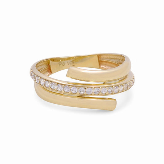 10K Yellow Gold Fashion Women's Ring with CZ / Size: 7 / Weight: 1.7 GR / DPWR0FS-11