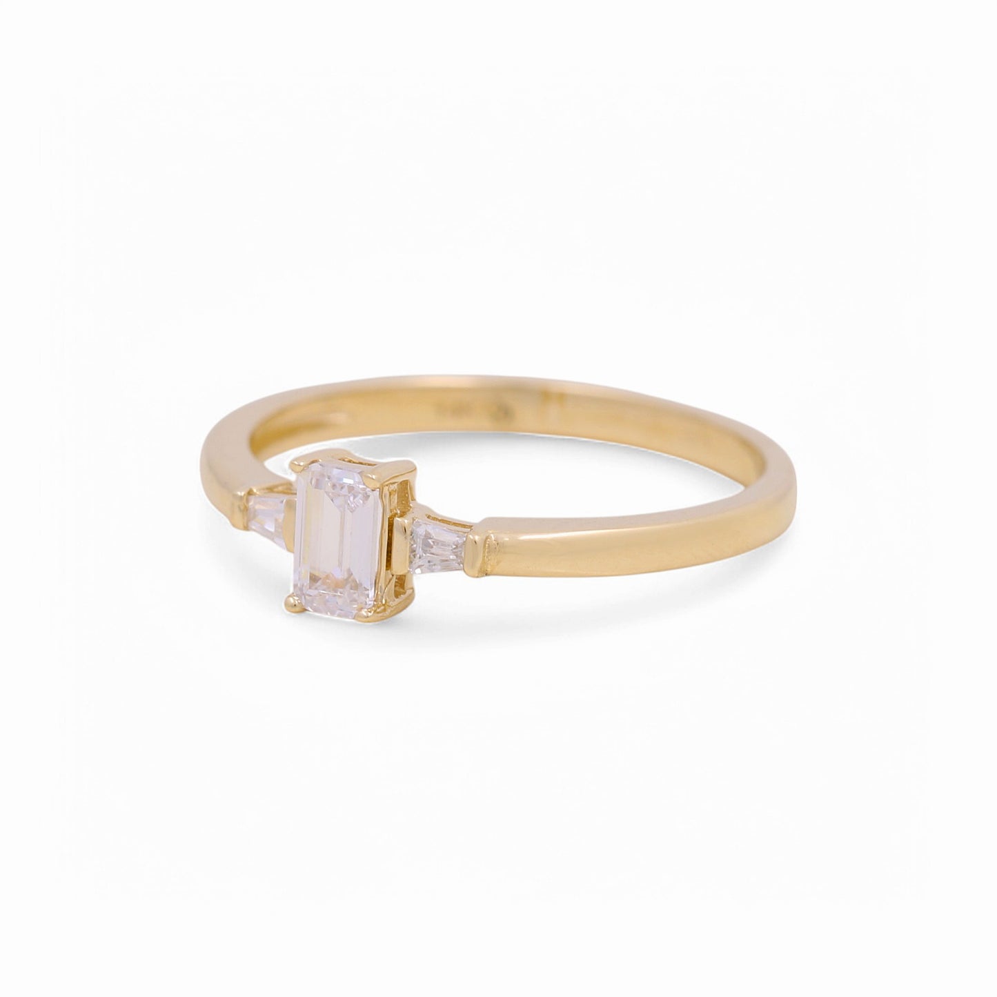 14K Yellow Gold Women's Engagement Ring / Stone: Cz / Size: 7 / Weight: 1.8 GR / KEEWR4ER