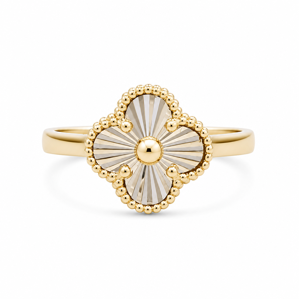 14K Yellow Gold Clover Women's Ring / Size: 8 / Weight: 1.8 GR / DQWR4CLV-3