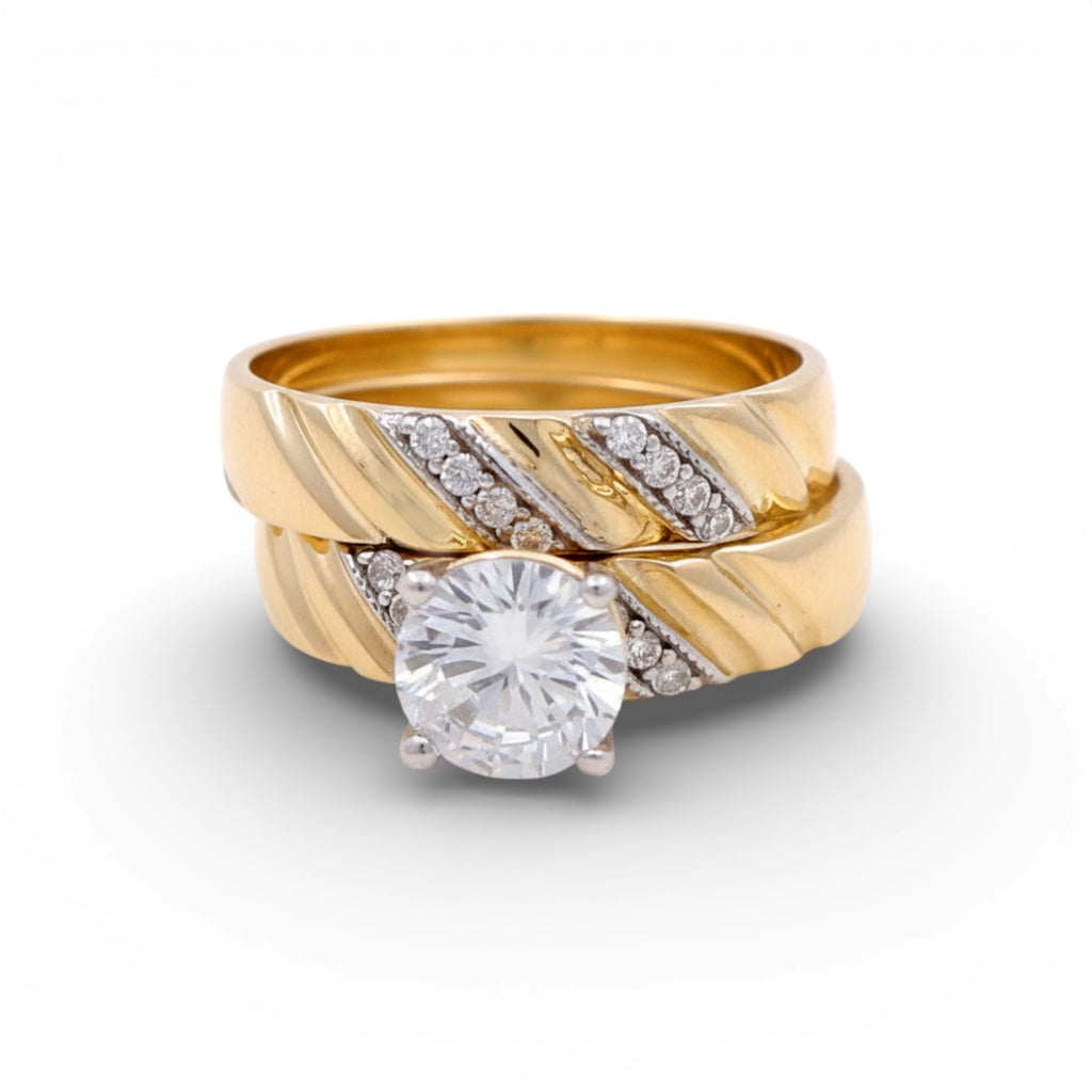 14K Yellow Gold Women’s Bridal Set / Stone: Cz / Size: 7.5 / Weight: 4.7 GR / DEEWR4BS-20