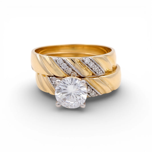 14K Yellow Gold Women’s Bridal Set / Stone: Cz / Size: 7.5 / Weight: 4.7 GR / DEEWR4BS-20