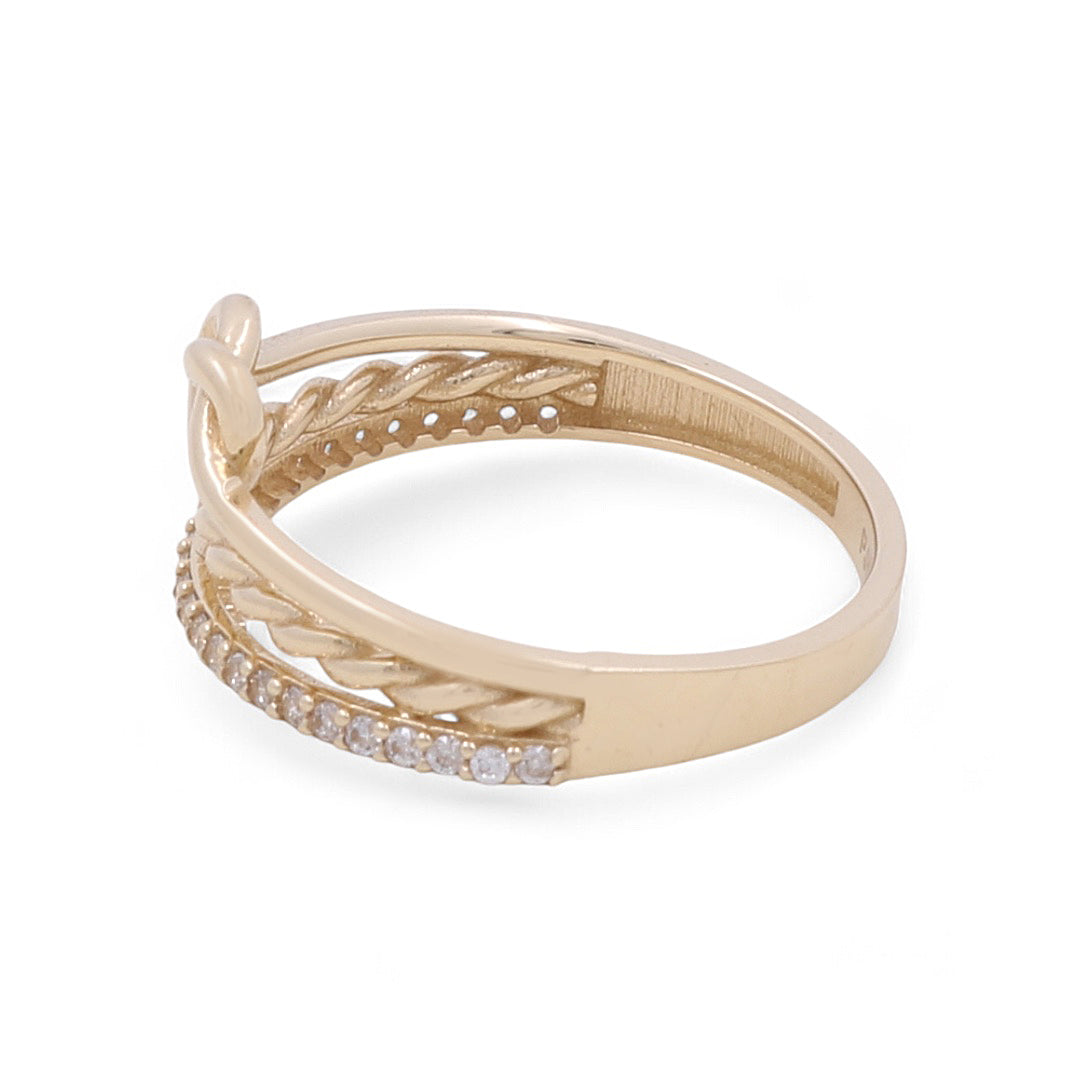 14K Yellow Gold Women’s Knot Ring / CZ / Weight: 2.5 GR / COWR4FS-117