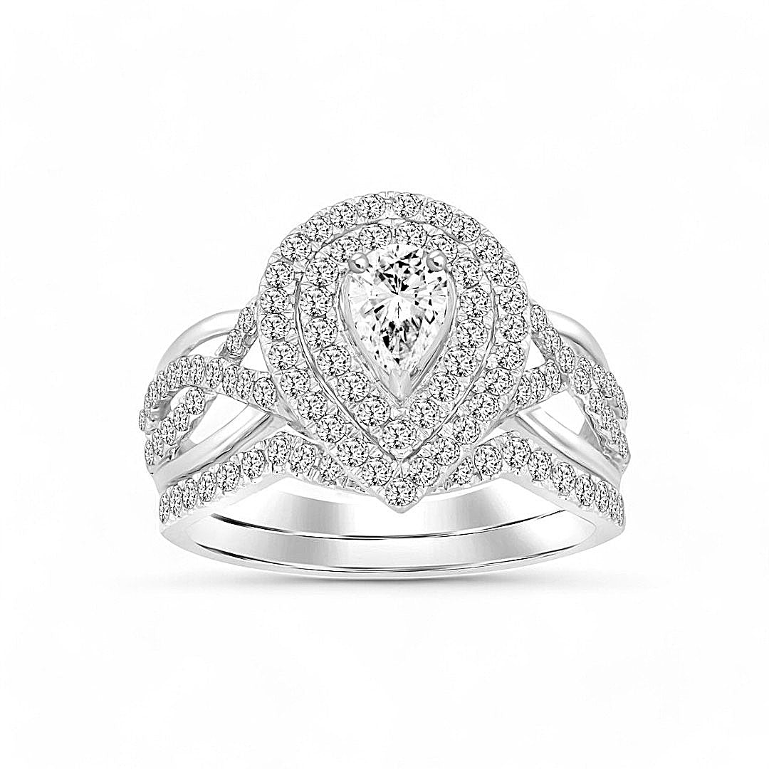 14K White Gold Woman's Diamond Bridal Set / Stone:1.00CT / Size: 6.5 / 203160W