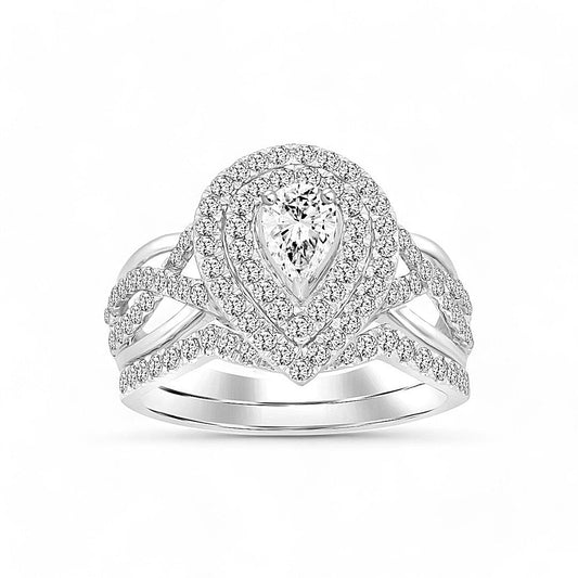 14K White Gold Woman's Diamond Bridal Set / Stone:1.00CT / Size: 6.5 / 203160W