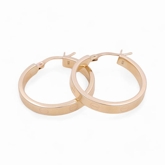 10K Yellow Gold Fashion CT Hoops Earrings / Size:4mm X 22.5mm / Weight: 3.3 GR / KOEH0CT4x22.5