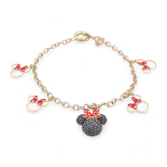 10K Yellow Gold Women's Fashion Minnie Bracelet / CZ / Size: 7.5 " / Weight: 5.7 GR / P71B-72