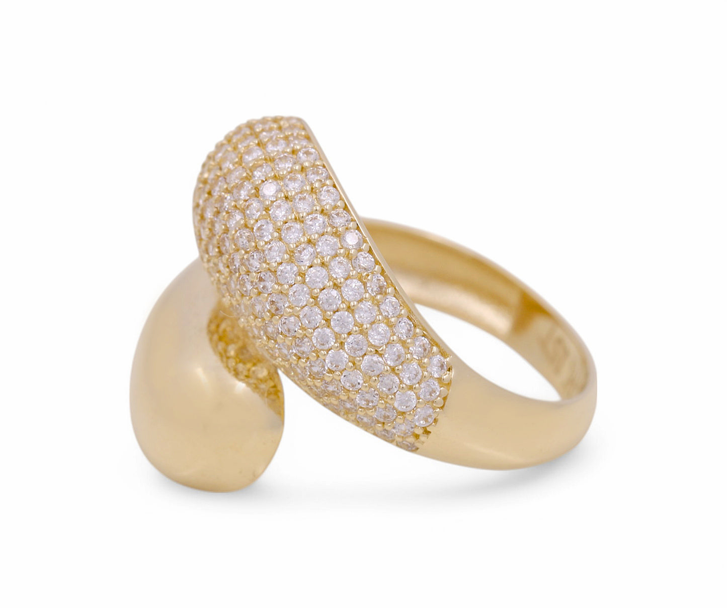 14K Yellow Fashion Women's Ring with White Cz / Size 7 / Weight: 3.9 GR / COWR4FS-158