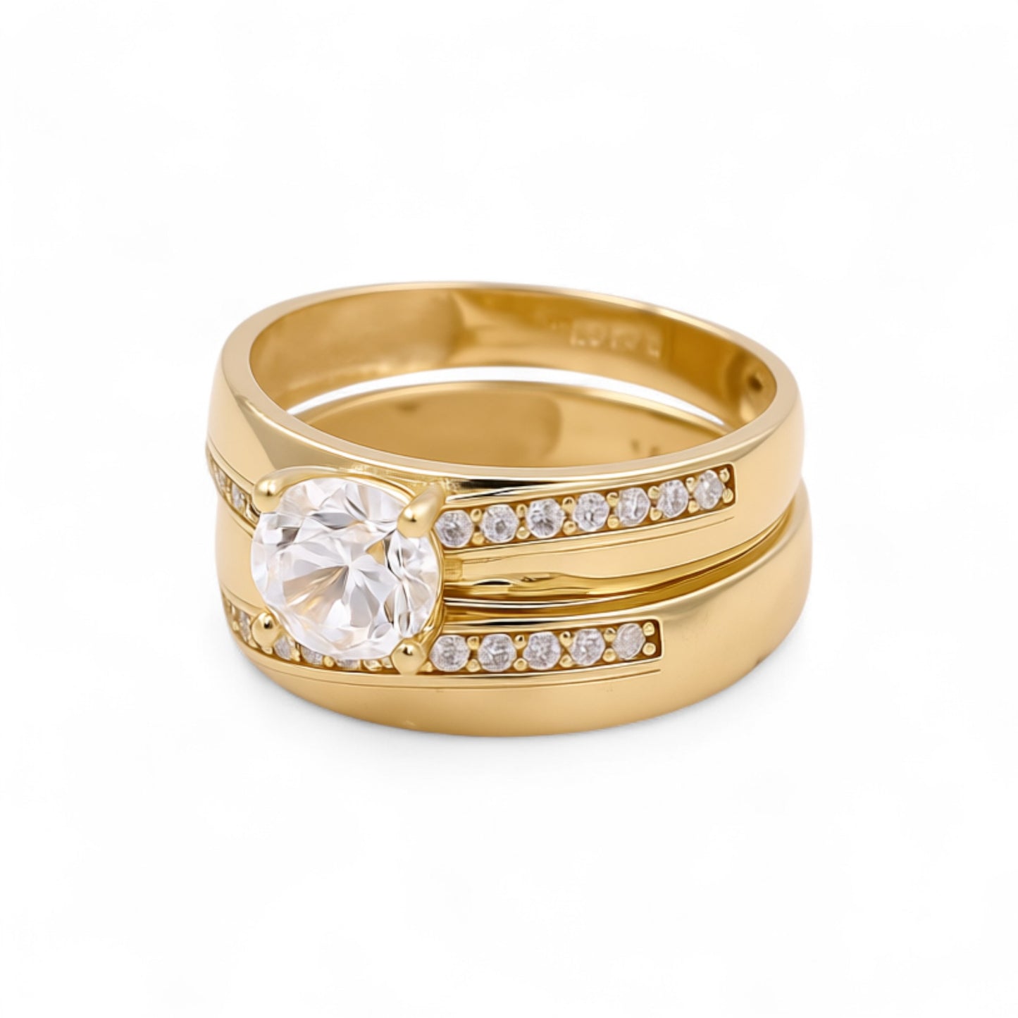 14K Yellow Gold Women’s Bridal Set / Stone: Cz / Size: 7.5 / Weight: 4.2 GR / DEEWR4BS-3