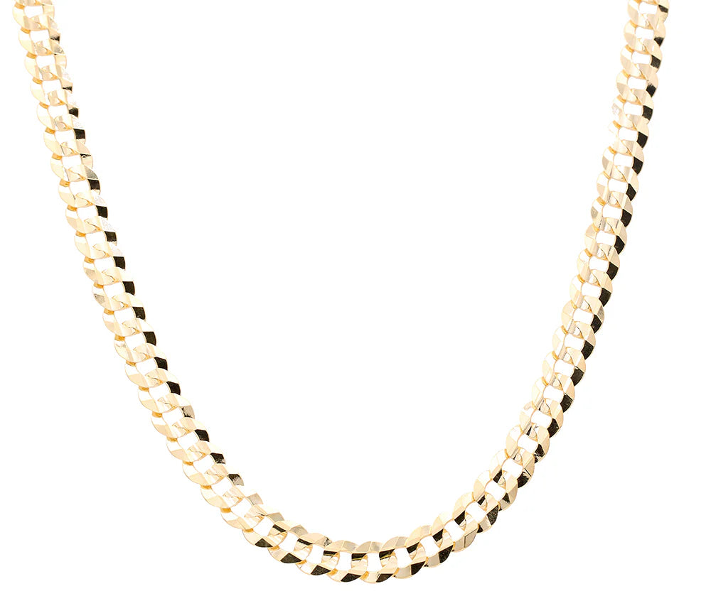 10K Yellow Gold Curb Chain / Size: 7mm 22" /  K484CL-22